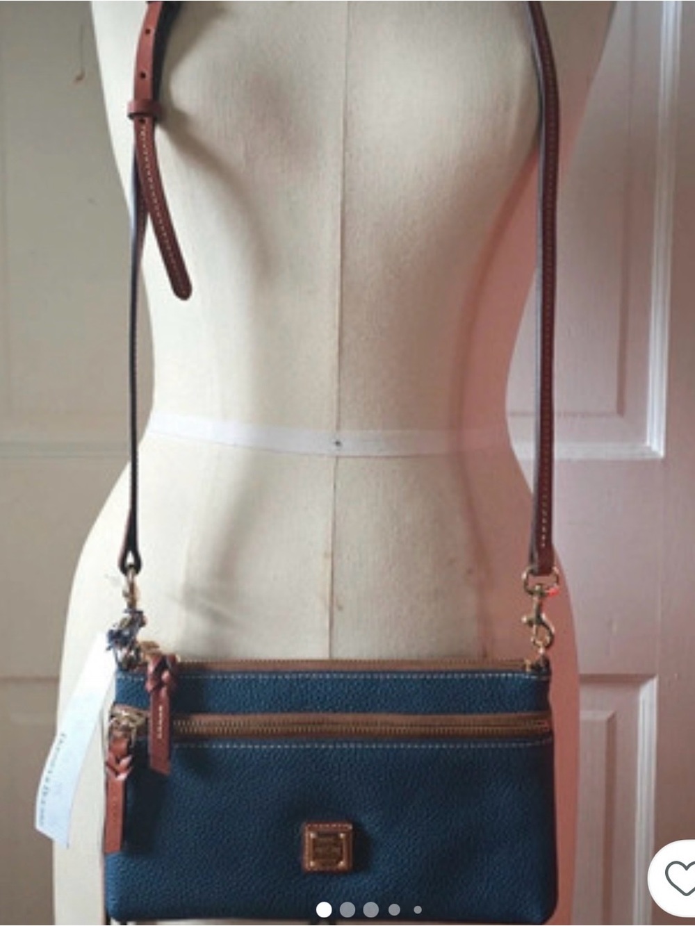 Dooney & Bourke Blue Leather Crossbody Wristlet NWT